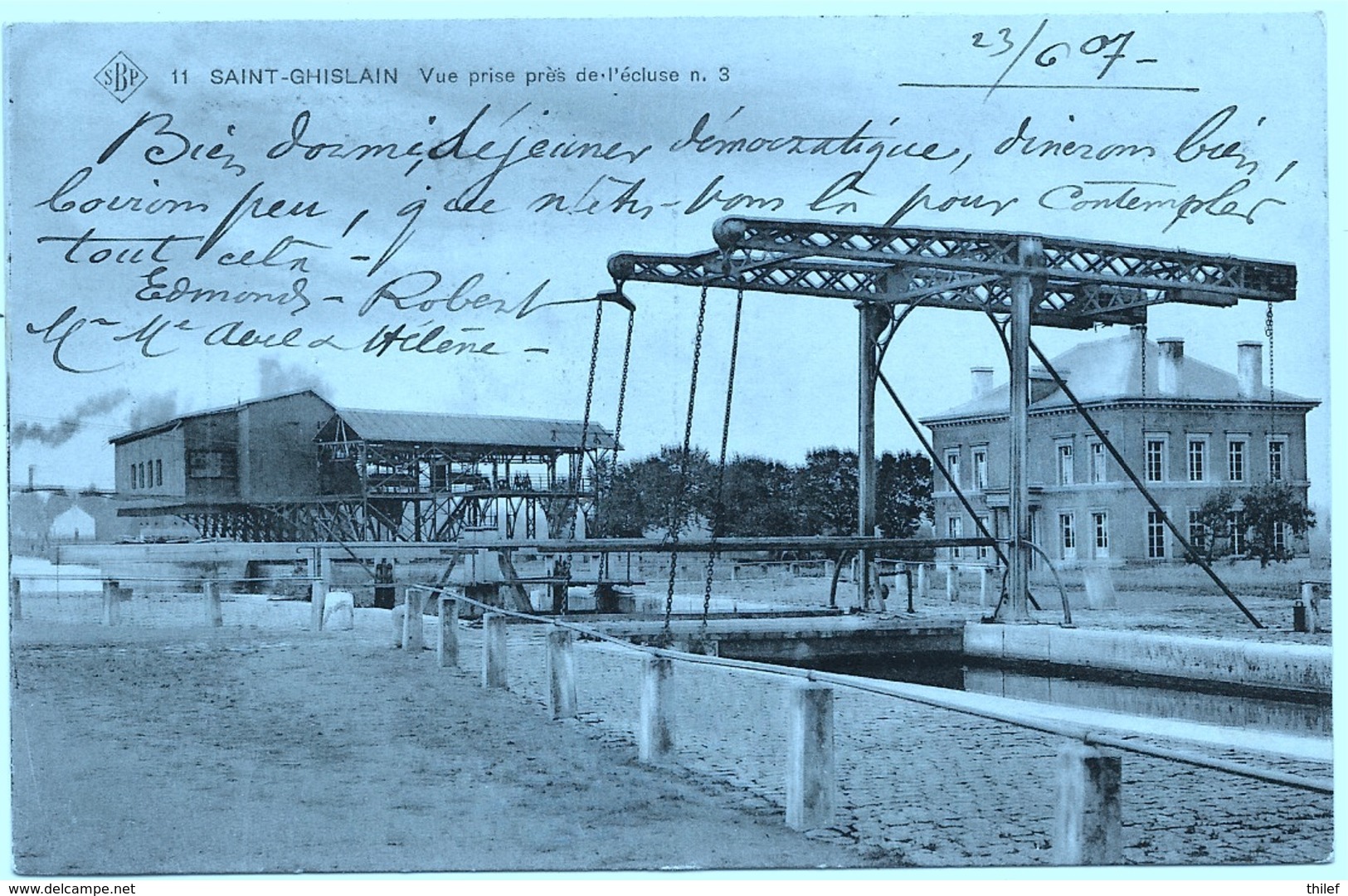 Saint-Ghislain NA21: Vue Prise Près De L'écluse N°3 1907 ( SBP 11 ) - Saint-Ghislain