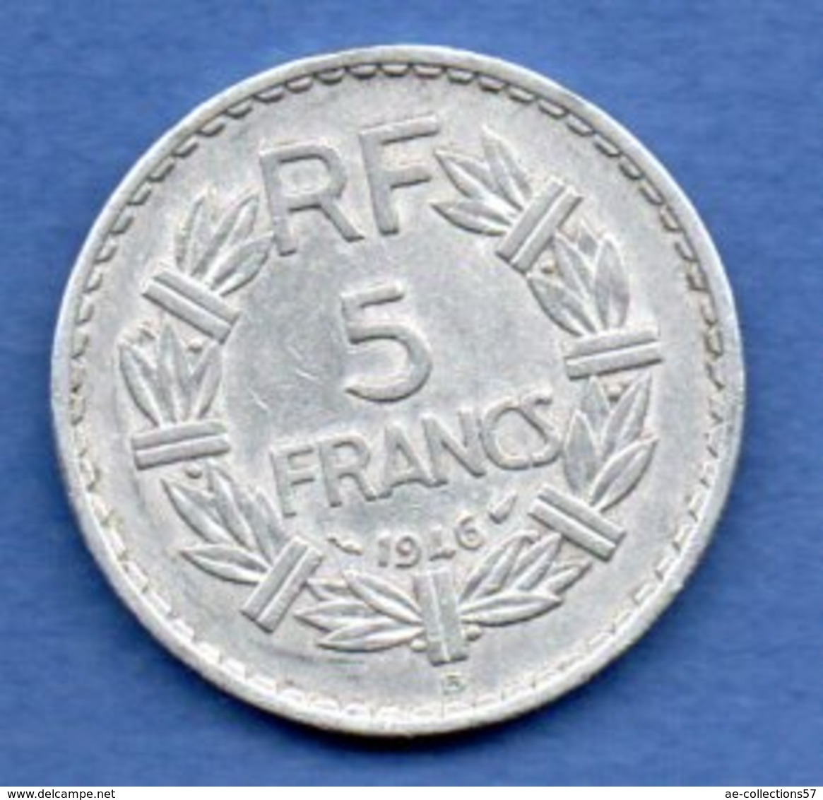 5 Francs 1946 B  -  état  TTB - Autres & Non Classés