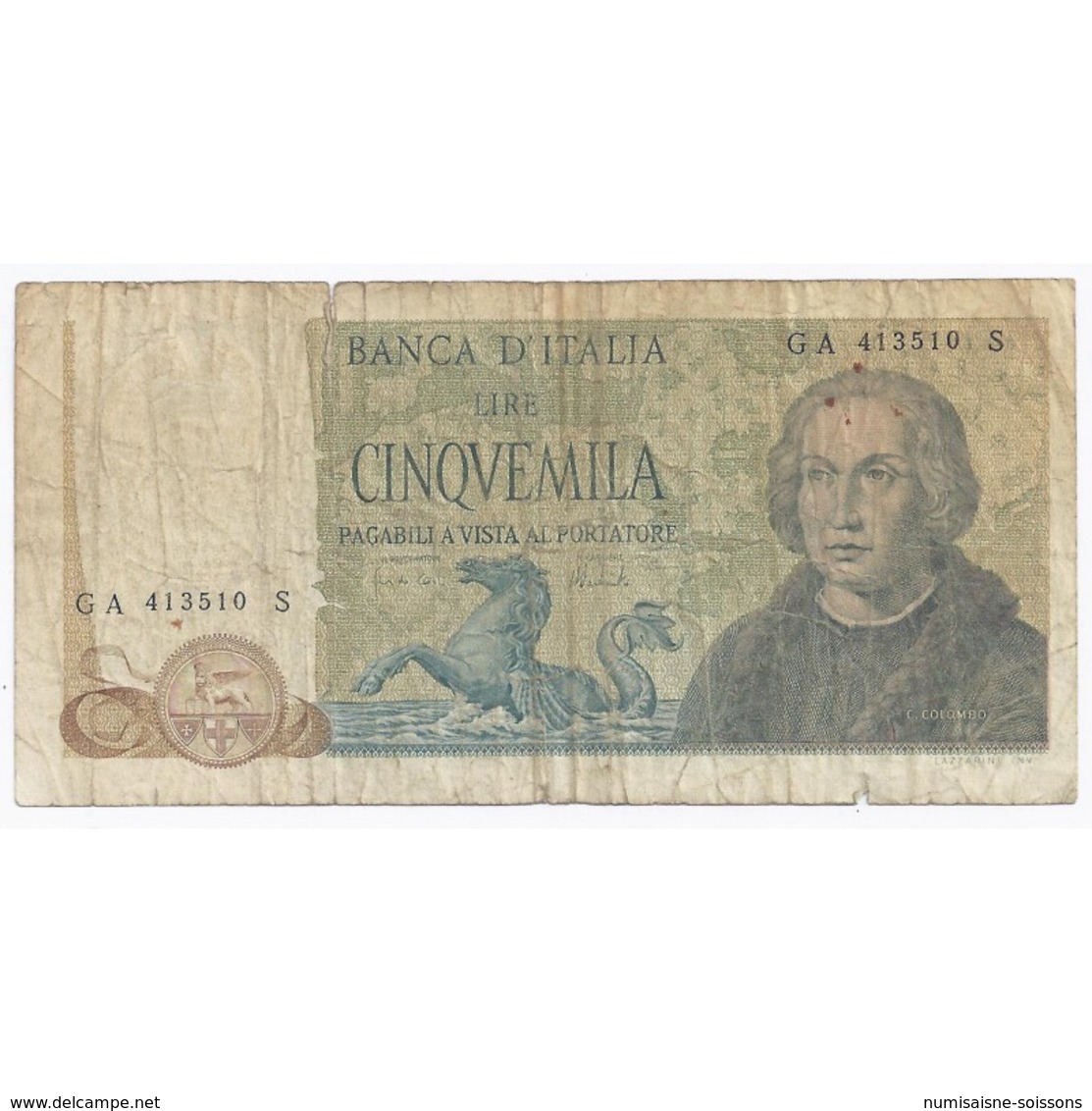 ITALIE - PICK 102 B - 5000 LIRE - 11/04/1973 - TB - Autres & Non Classés