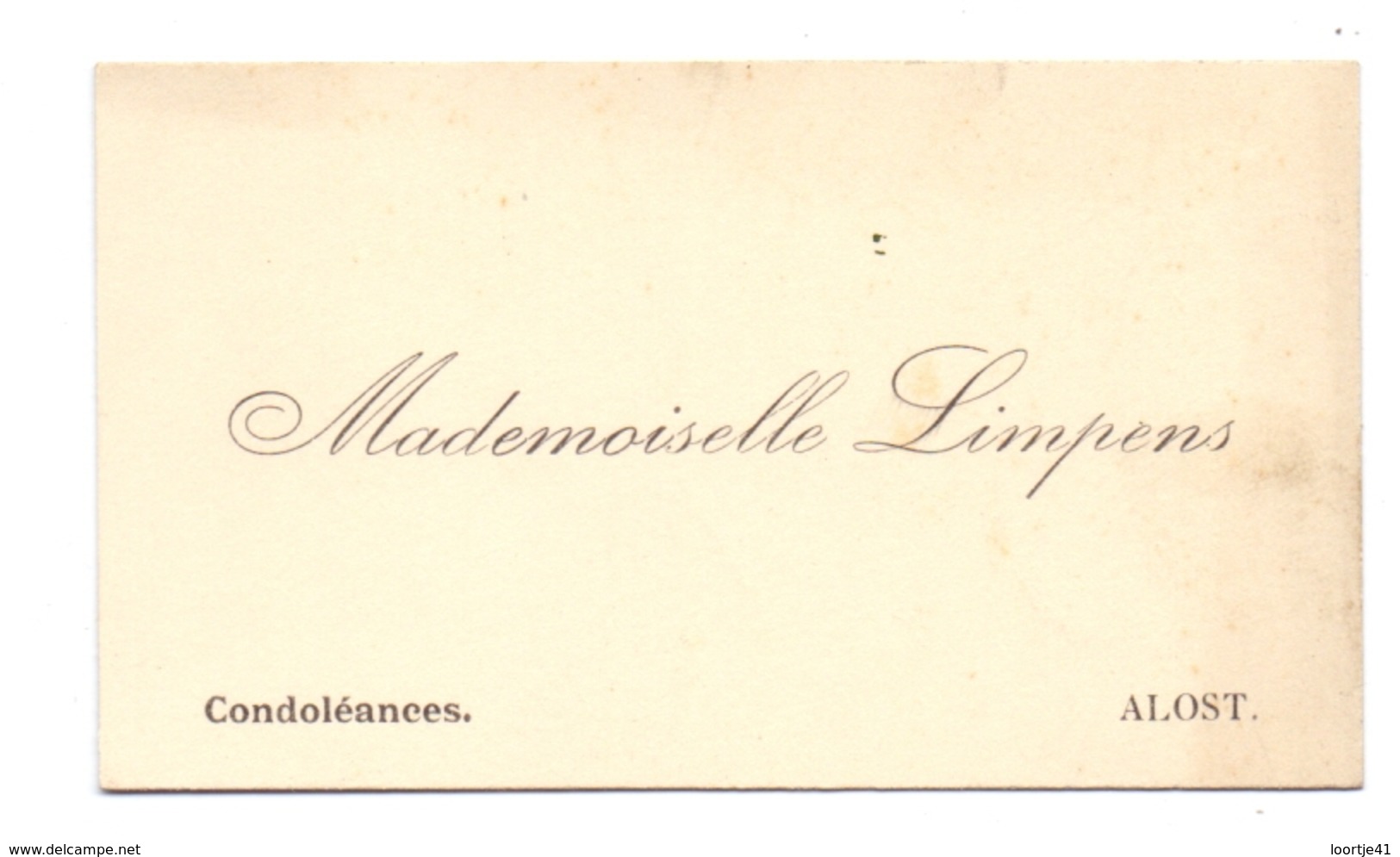 Visitekaartje - Carte Visite - Mademoiselle Limpens - Alost Aalst - Cartes De Visite