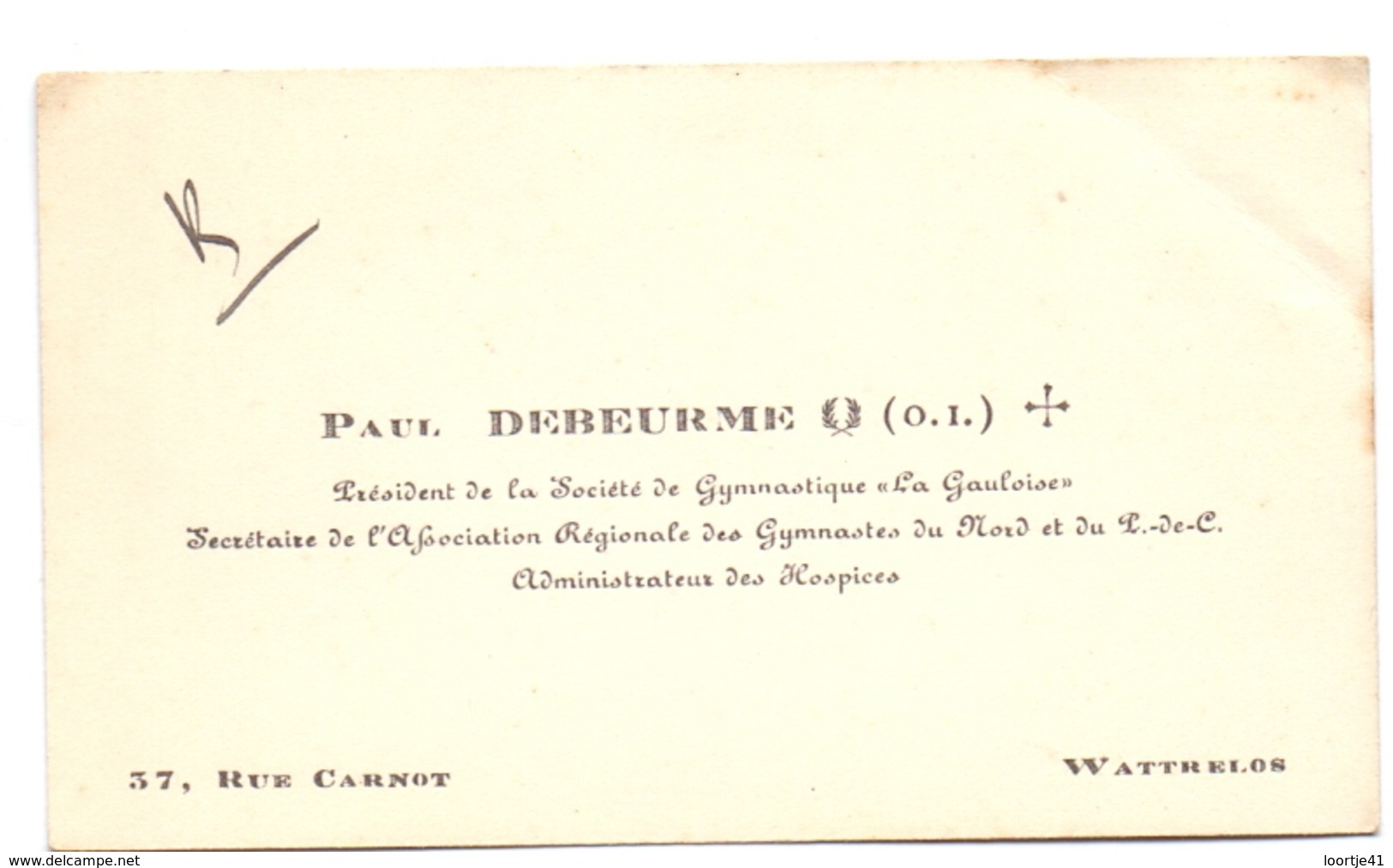 Visitekaartje - Carte Visite - Paul Debeurme - Wattrelos - Cartes De Visite