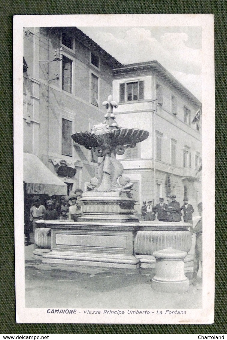 Cartolina Camaiore - Piazza Principe Umberto - La Fontana - 1926 - Lucca