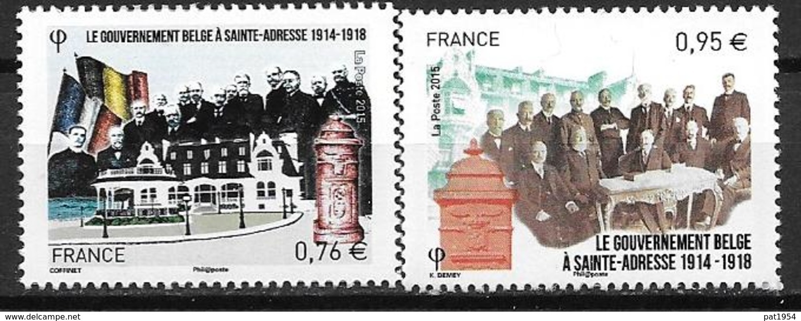 France 2015 N°4933/4934 Neufs Gouvernement Belge De St Adresse, à La Faciale - Unused Stamps
