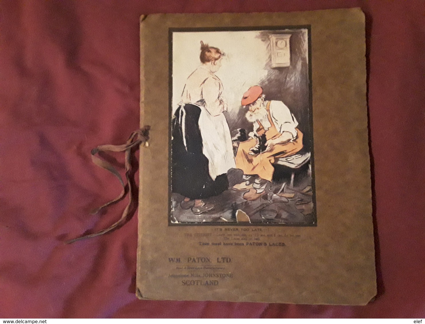 Calendar Calendrier 1928,WM PATON ' S Boot & Shoe LACES, Johnstone Mills Scotland , Carnet De Dessin Drawing Booklet - Grand Format : 1921-40