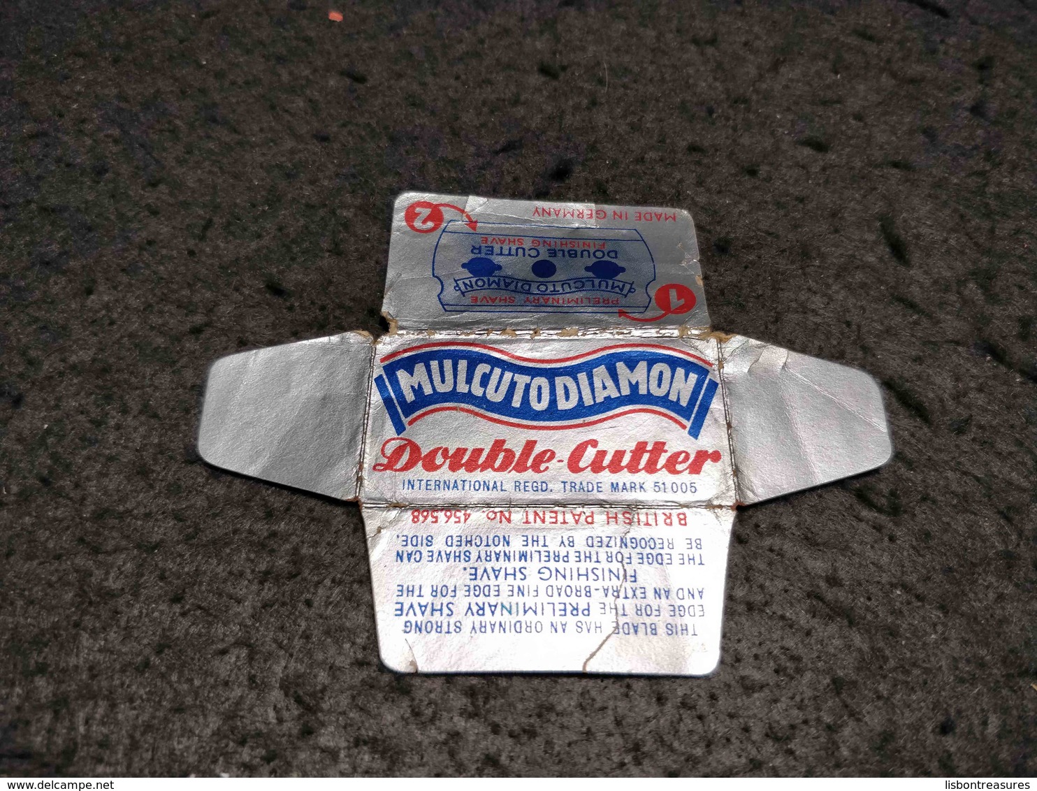 ANTIQUE RAZOR BLADE WRAPPER MULCUTO DIAMON MADE IN GERMANY Nº2 - Lames De Rasoir