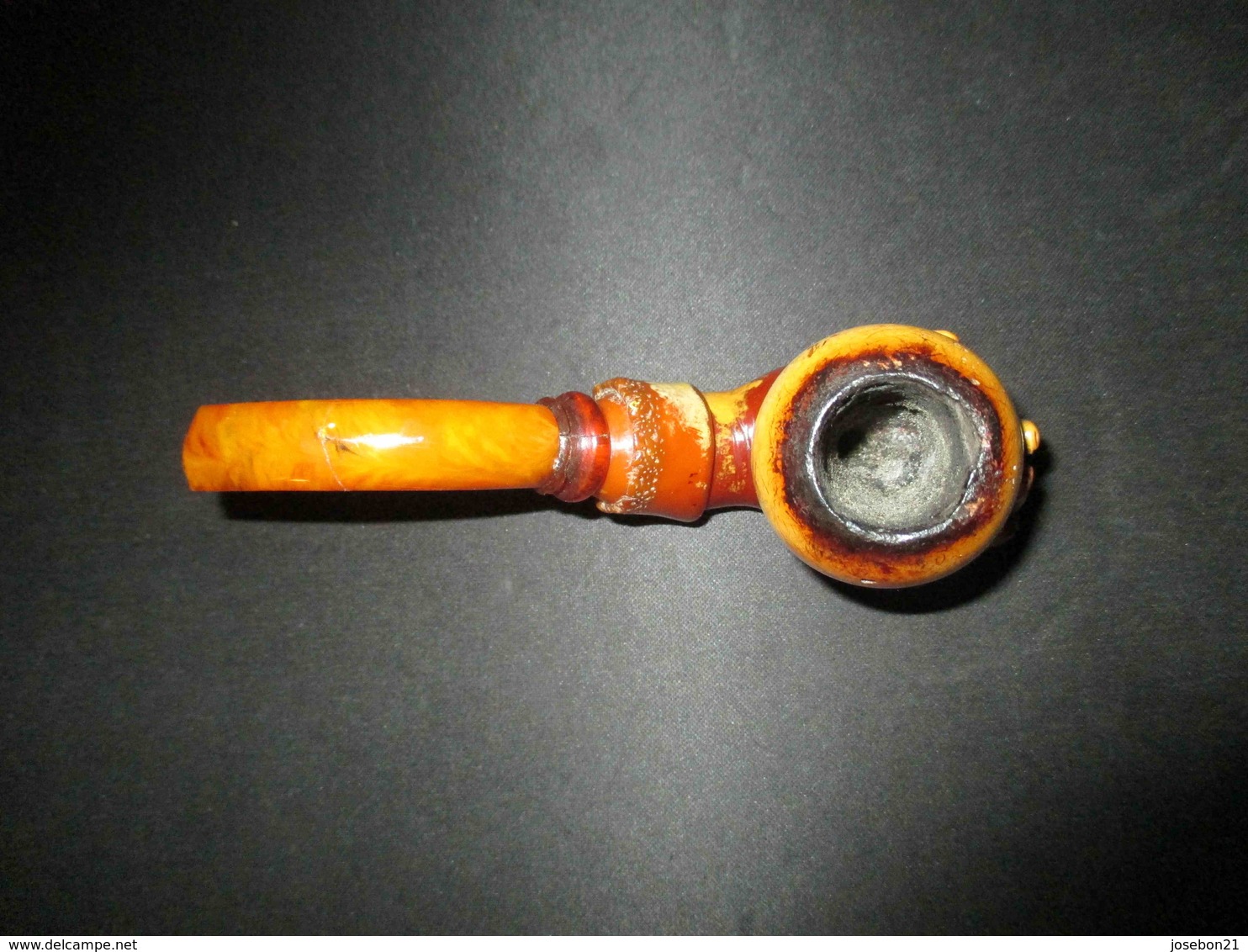 ancienne pipe en forme de main écume de mer sculpté fin XIX ème