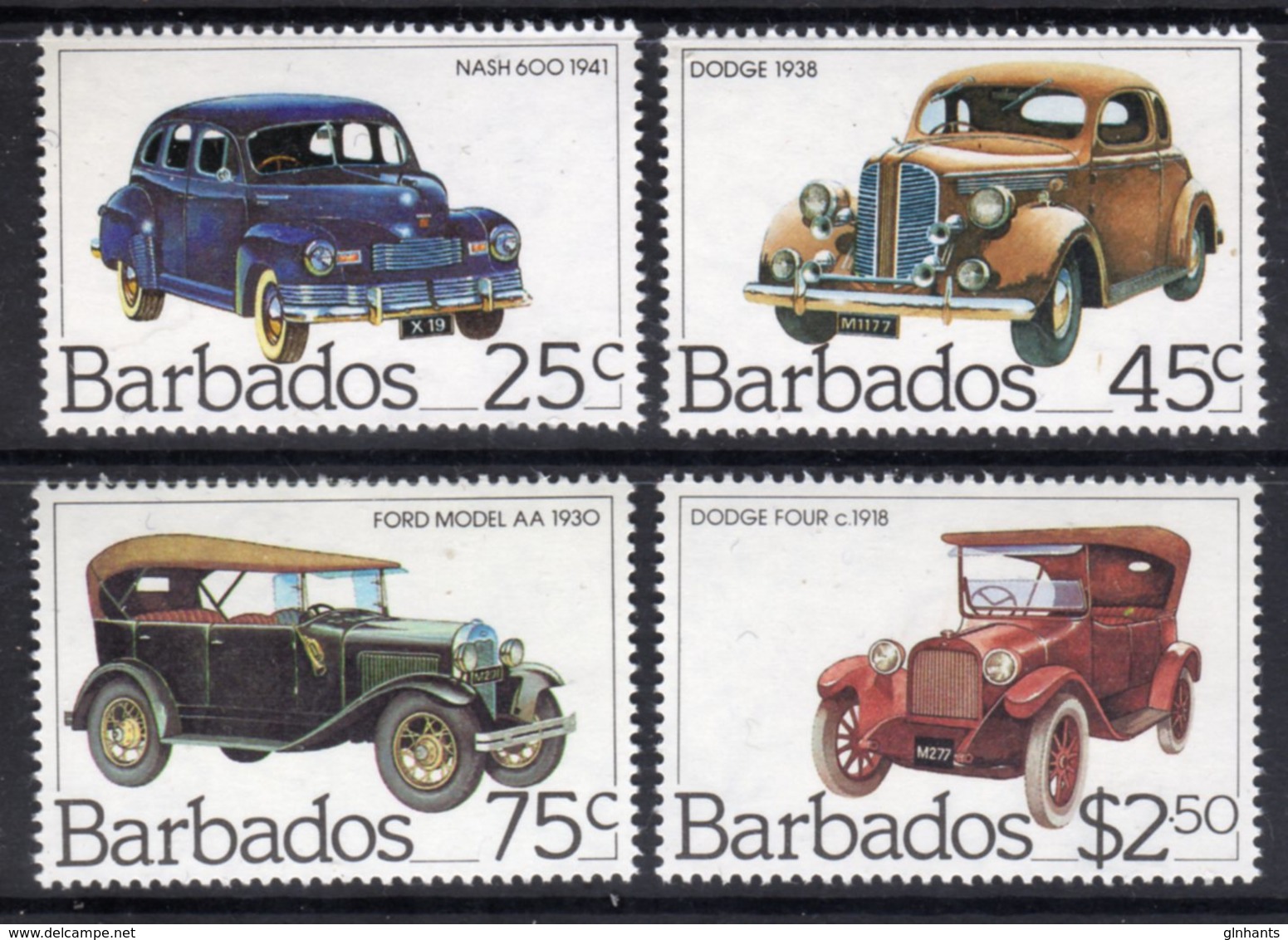 BARBADOS - 1983 CLASSIC CARS SET (4V) FINE MNH ** SG 730-733 - Barbados (1966-...)