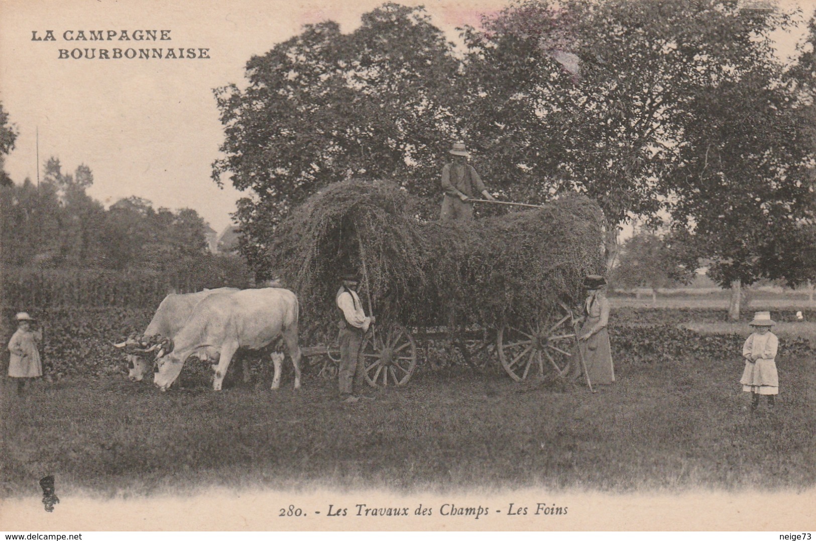 Cpa - Agriculture - La Campagne Bourbonnaise - Les Travaux Des Champs - Les Foins - Joli Plan D'attelage - Attelages