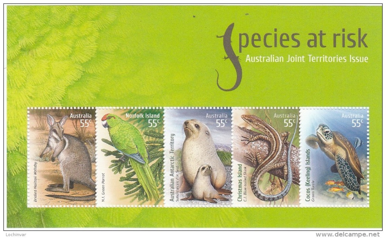 AUSTRALIA, 2009 SPECIES AT RISK MINISHEET MNH - Mint Stamps