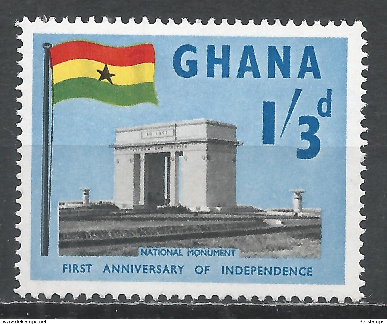 Ghana 1958. Scott #19 (M) National Monument * - Ghana (1957-...)