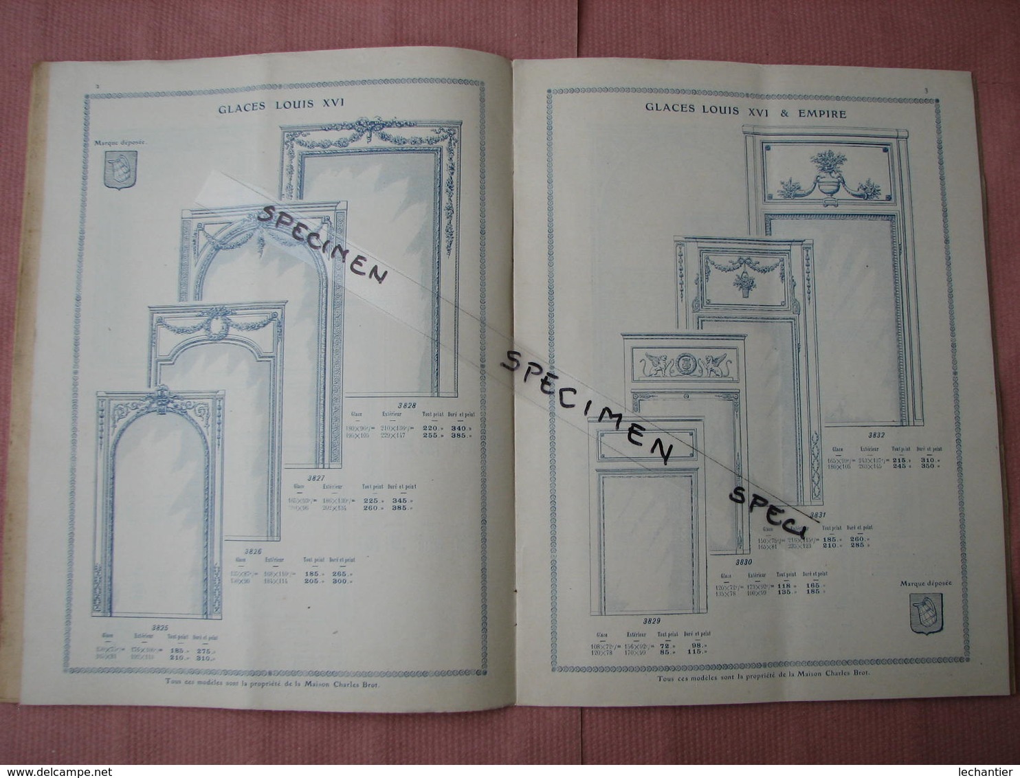 Miroir Brot Catalogue 1905 Nombreux Clichés, Miroir,psychés,coiffeuses,etc Superbe - 1900 – 1949