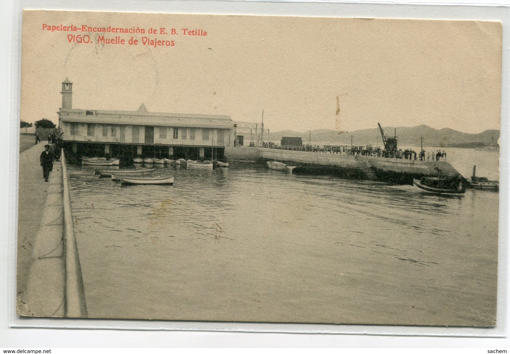 ESPAGNE VIGO Carte RARE Muelle De Viajeros Port Quai - Edit Papeira Encuadernacion De E.B Tetilla -      /D25-2018 - Pontevedra