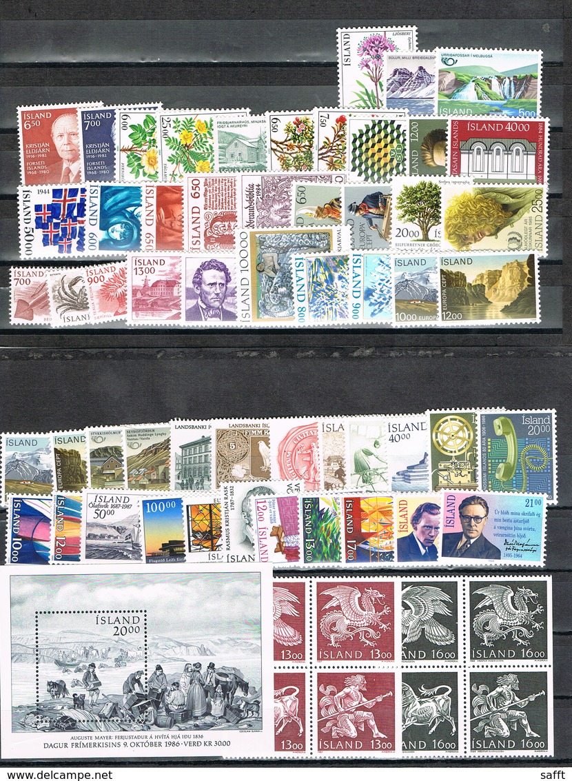 Lot Island Postfrisch Ab 1993 Mit Blocks, Ca. 7500 Kronen Frankaturwert - Collections, Lots & Séries