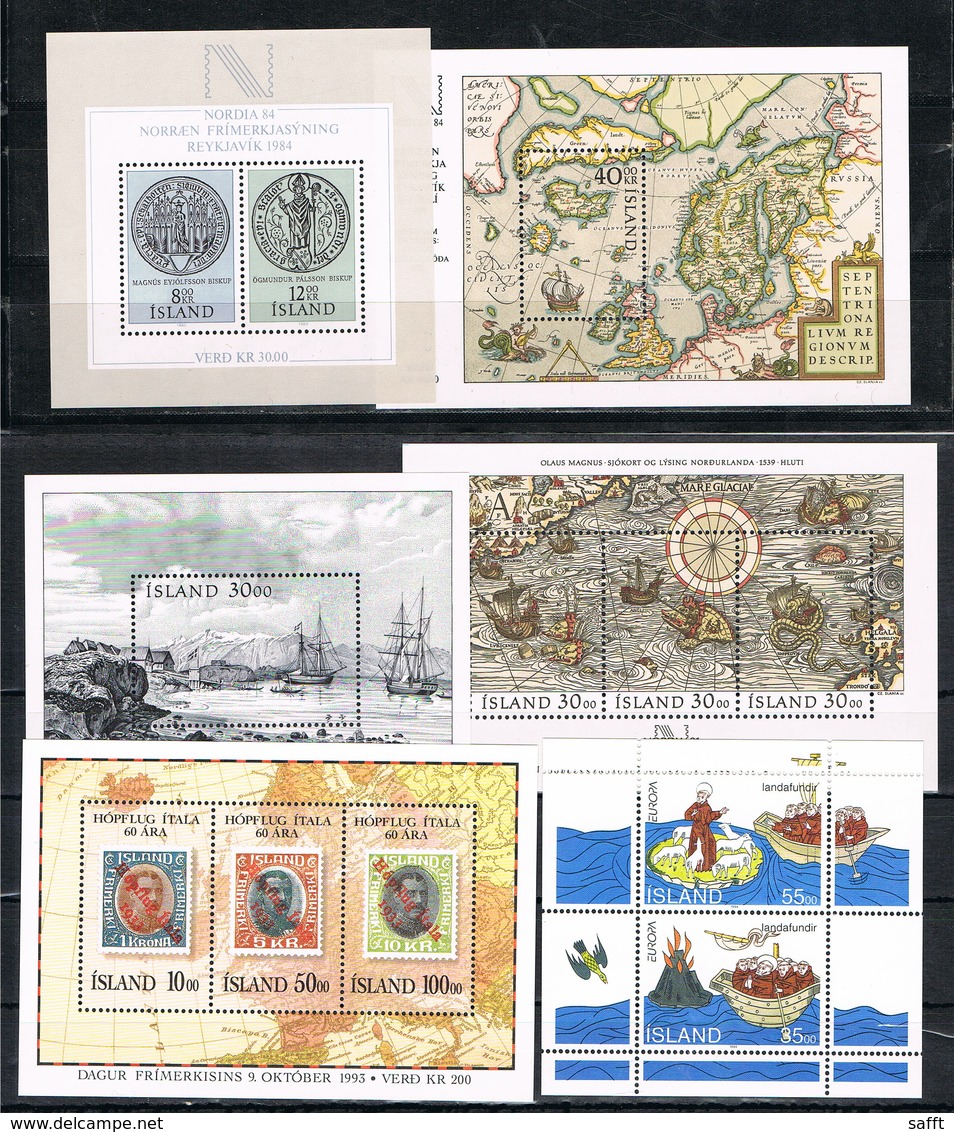 Lot Island Postfrisch Ab 1993 Mit Blocks, Ca. 7500 Kronen Frankaturwert - Collections, Lots & Séries