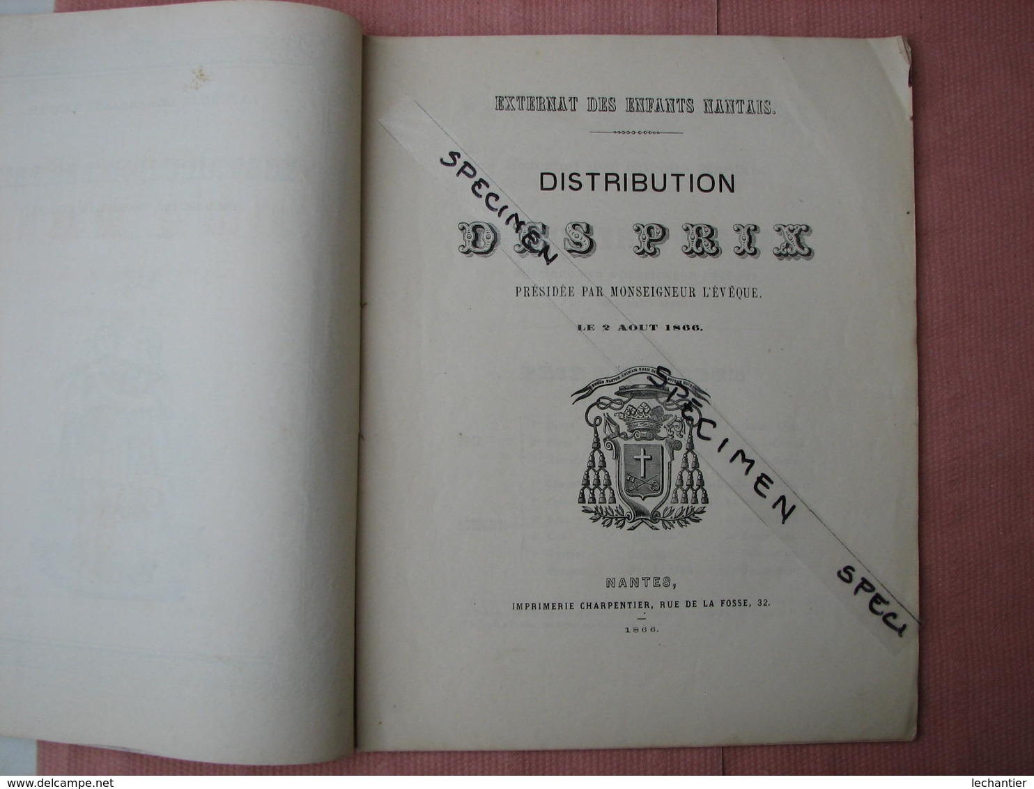 NANTES 1866 Externat Des EnfantsNantais Distribution Des Prix 42 Pages 21X27 - Autres & Non Classés