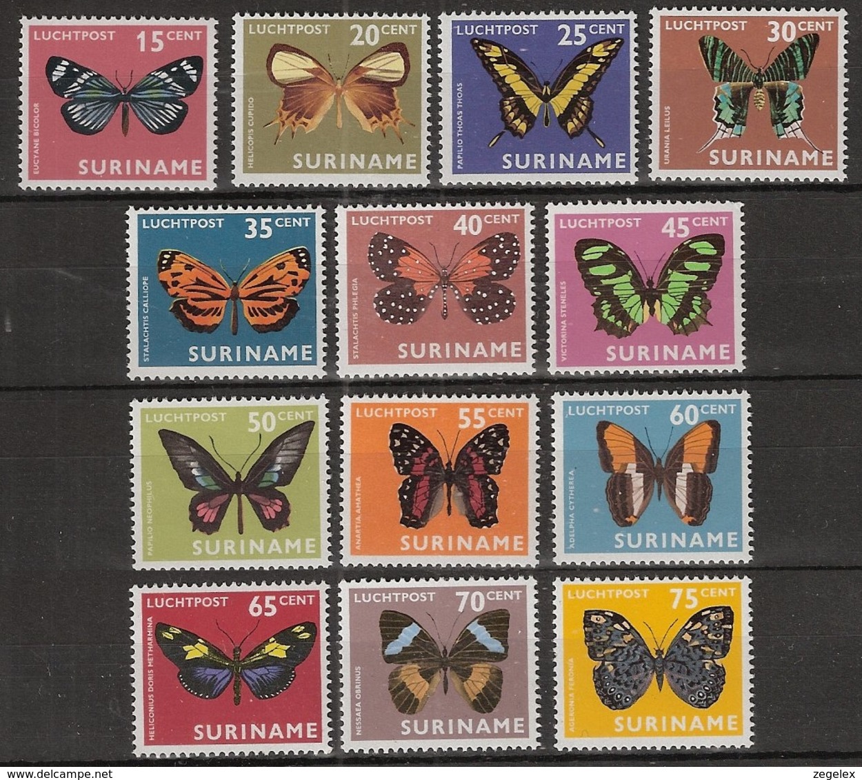 Suriname 1972 Luchtpost Vlinders, Papillons, Mariposas. Schmetterlinge  MNH/**/Postfris - Surinam ... - 1975