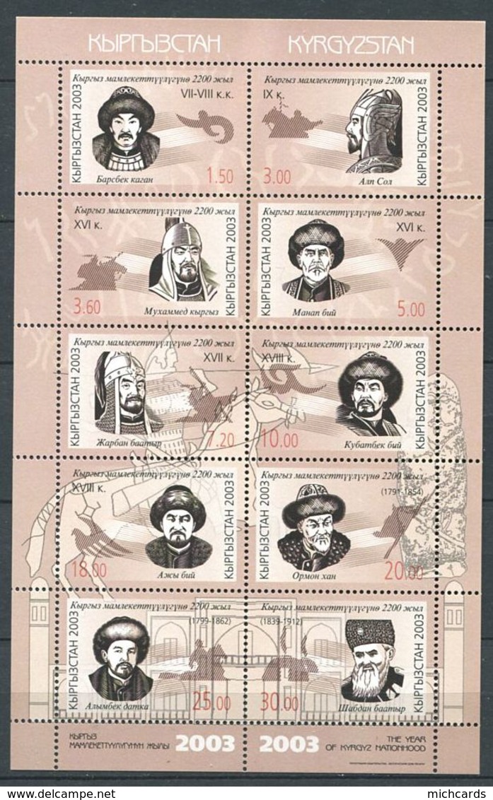 241 KIRGHIZSTAN 2003 - Yvert 240/49 En Feuillet - Personnalite Historique - Neuf ** (MNH) Sans Trace De Charniere - Kyrgyzstan