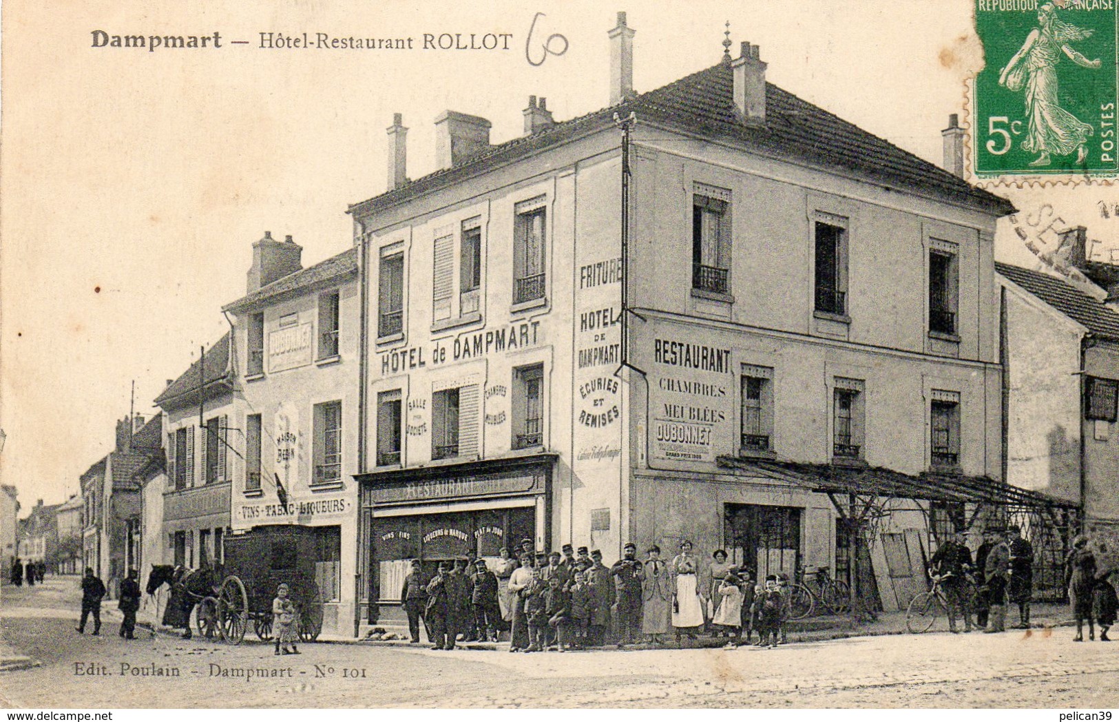 Rare CPA 77 Seine Et Marne DAMPMART Hôtel Restaurant Rollot Animation Extra - Autres & Non Classés