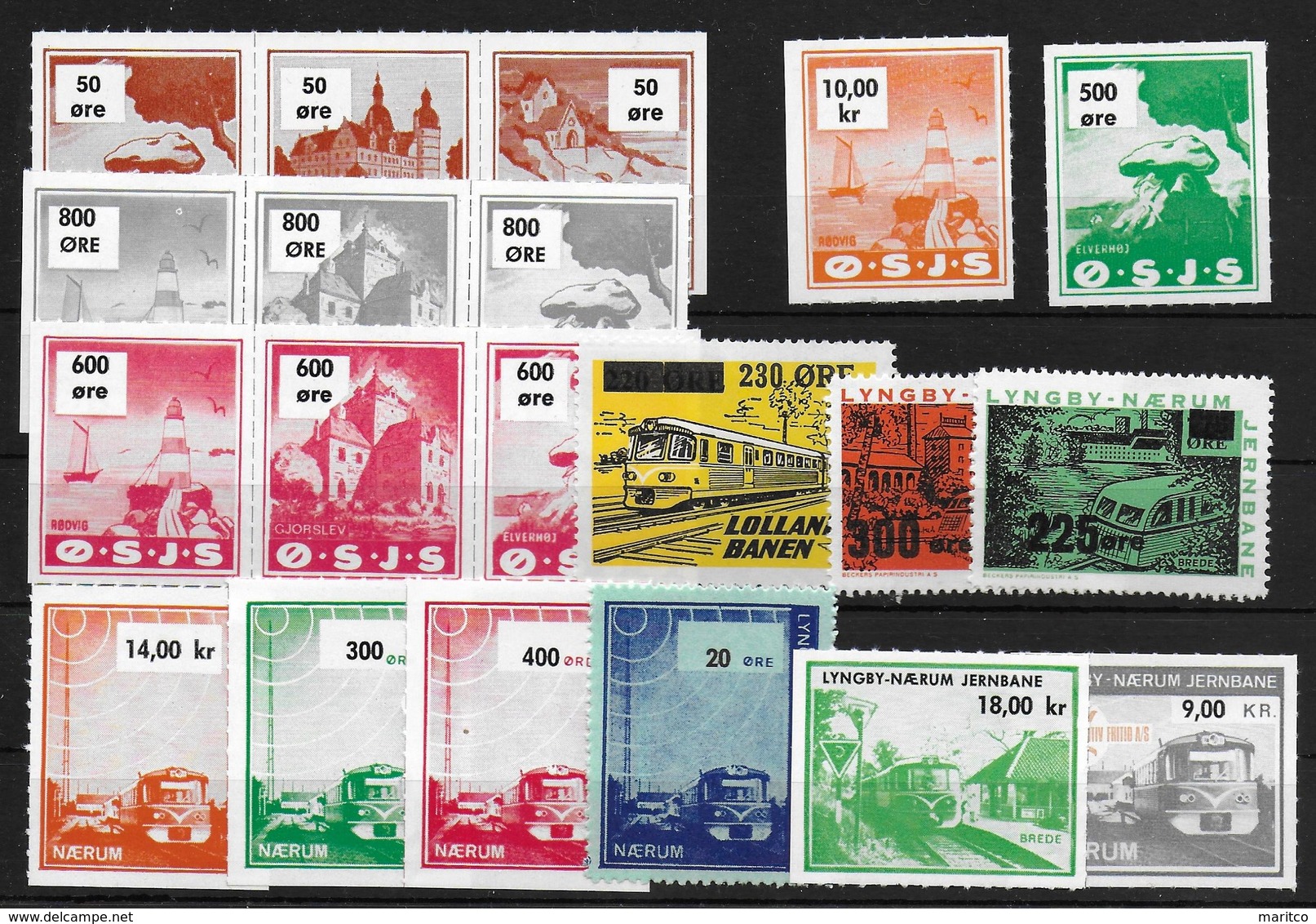 Danmark Lot Railway Parcelstamps Train Eisenbahn - Postpaketten