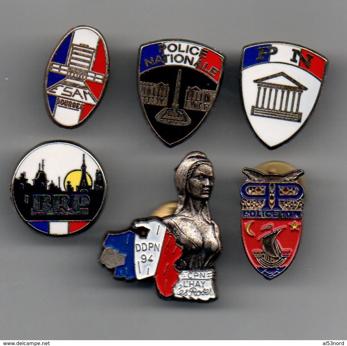 LOT DE 6 PIN'S POLICE - Police