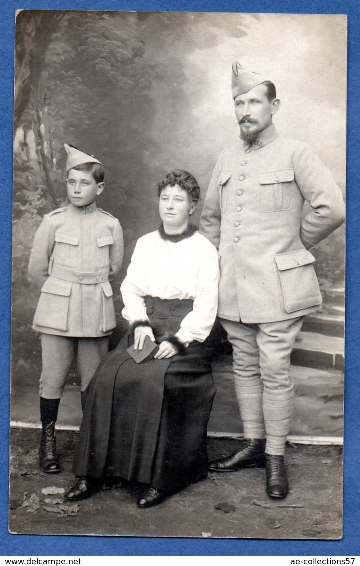 Carte Photo -- Soldat Français --  Du 265 Eme  Avec Femme Et Enfant  1916 - Oorlog 1914-18