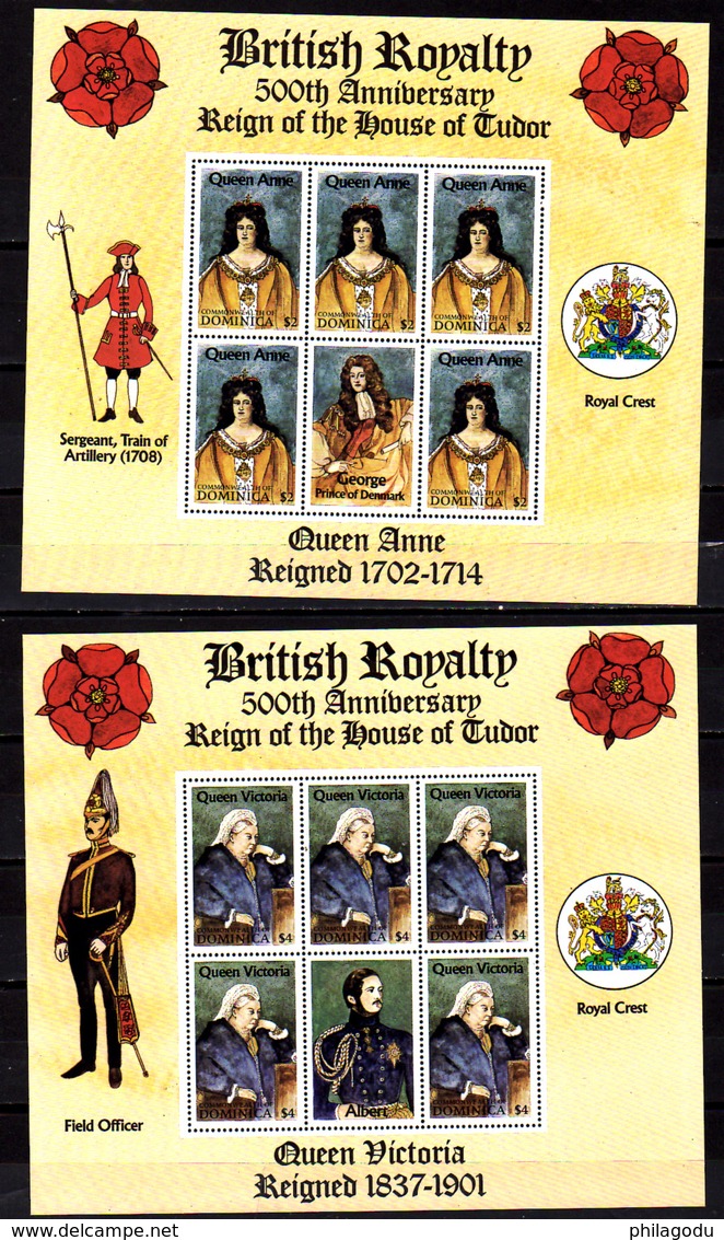 1986   Dominique, Royauté Britannique,  905 / 910** En Petit Feuillet, Cote 90 €, - Dominique (1978-...)