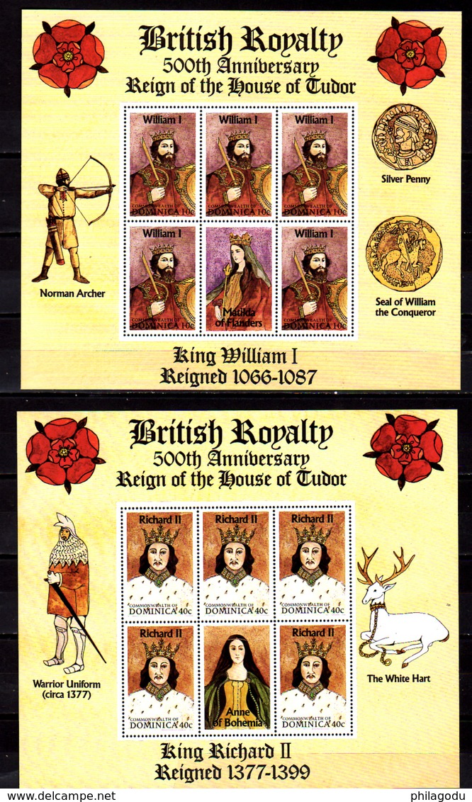 1986   Dominique, Royauté Britannique,  905 / 910** En Petit Feuillet, Cote 90 €, - Dominique (1978-...)