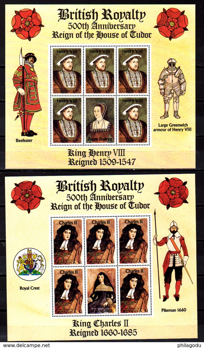 1986   Dominique, Royauté Britannique,  905 / 910** En Petit Feuillet, Cote 90 €, - Dominique (1978-...)