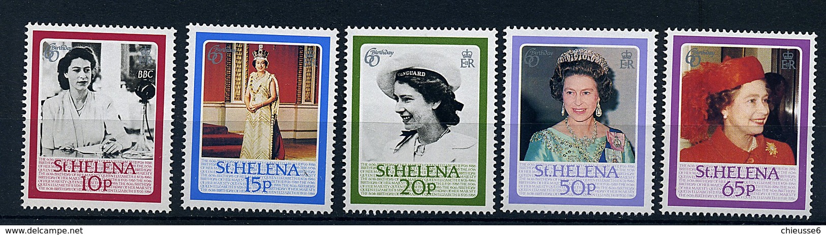 Ste Helene ** N° 438 à 442 - 60 Ans De La Reine Elizabeth - Saint Helena Island