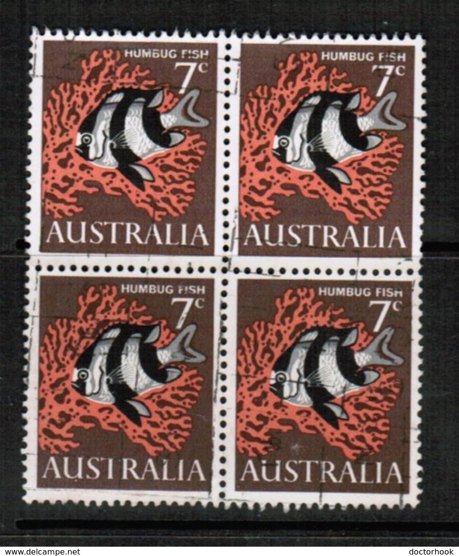 AUSTRALIA   Scott # 402 VF USED BLOCK Of 4 (Stamp Scan # 433) - Blocks & Sheetlets