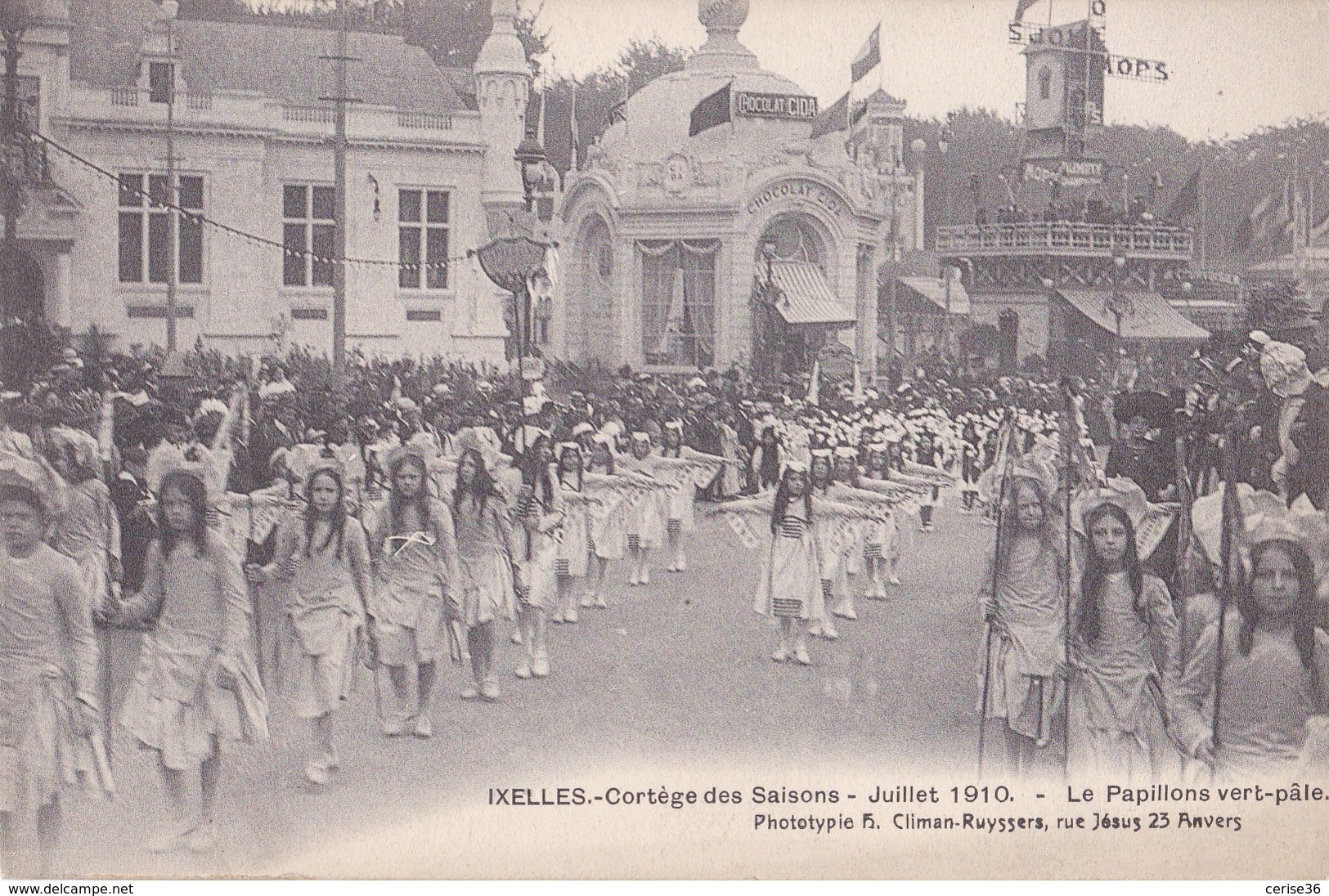 Ixelles Cortège Des Saisons Juillet 1910 Le Papillons Vert-pâle - Elsene - Ixelles