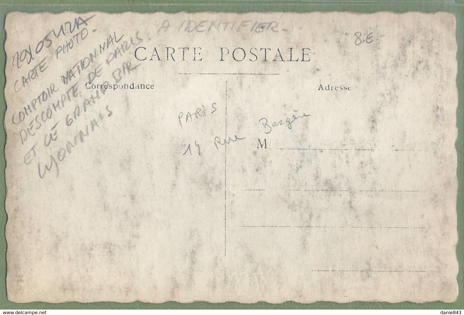 CARTE PHOTO - AGENCE  BANQUE DU COMPTOIR NATIONAL D'ESCOMPTE DE PARIS (près Du GRAND BAR LYONNAIS) - Lieu à Identifier - Banques