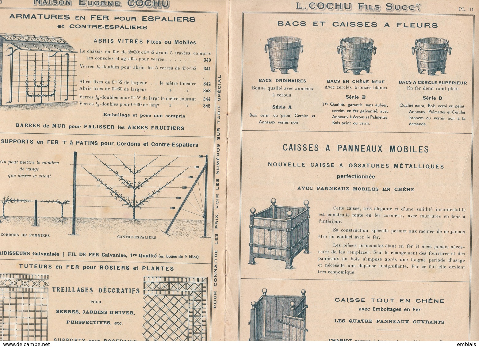 93 Saint-Denis - Maison Eugène COCHU, L.COCHU Fils Succr.Catalogue Constructions Horticoles Serres Chauffages - Publicités