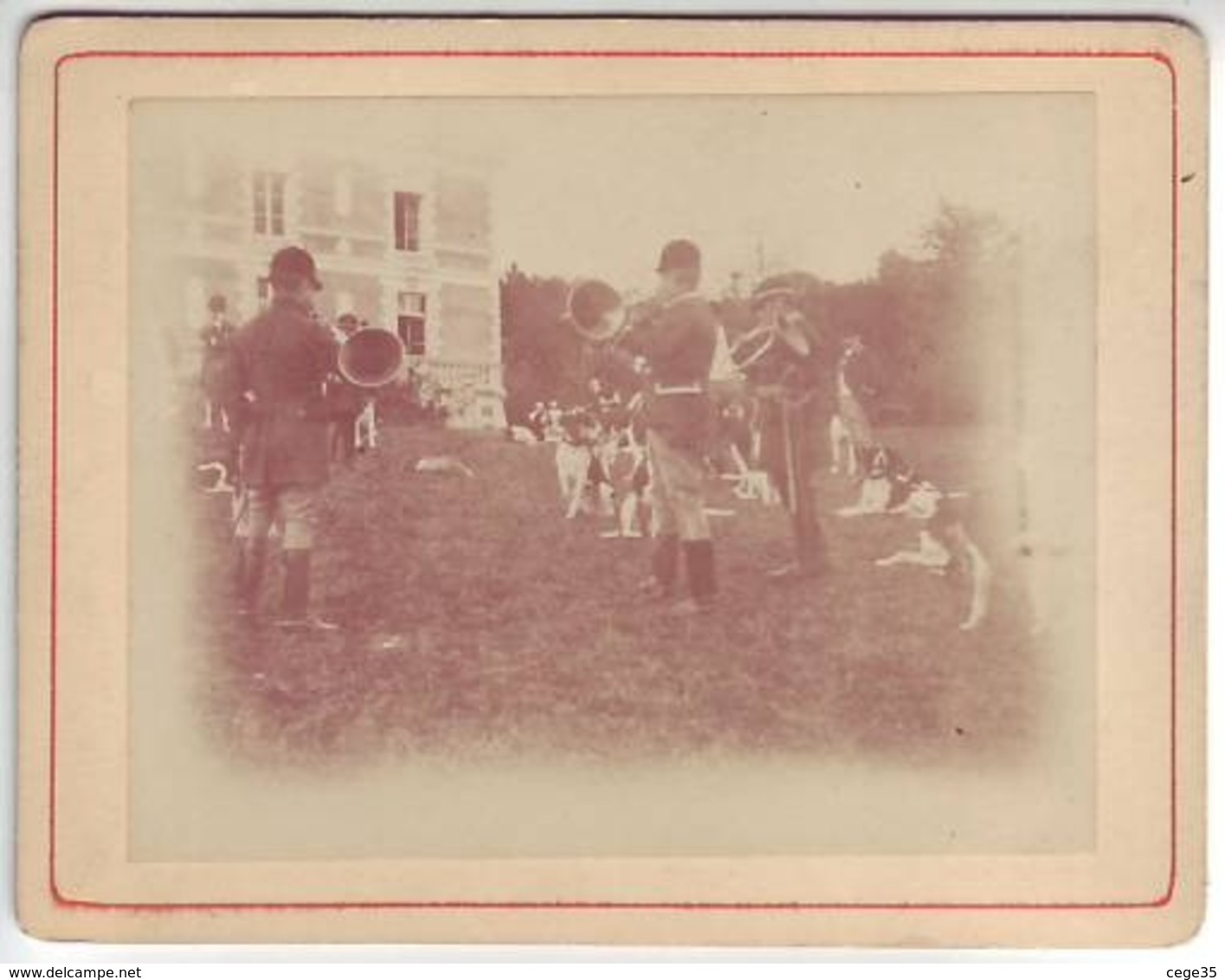 Chasse à Courre - Chiens - Photo Albuminée Collée Sur Carton Fort - Avant 1900 - 12,6 Cm X 9,7 Cm - Antiche (ante 1900)