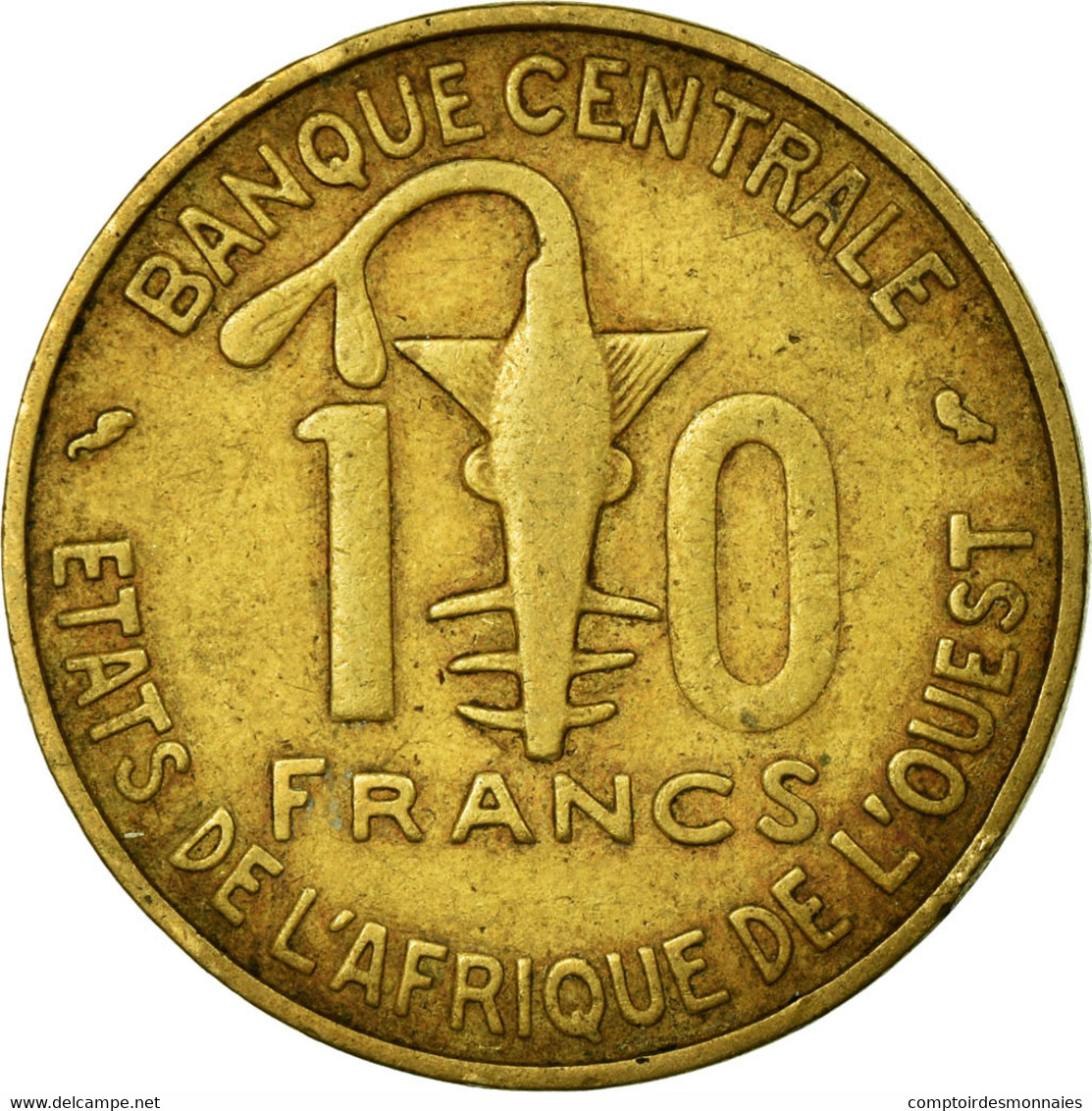Monnaie, West African States, 10 Francs, 1964, TTB, Aluminum-Bronze, KM:1 - Côte-d'Ivoire
