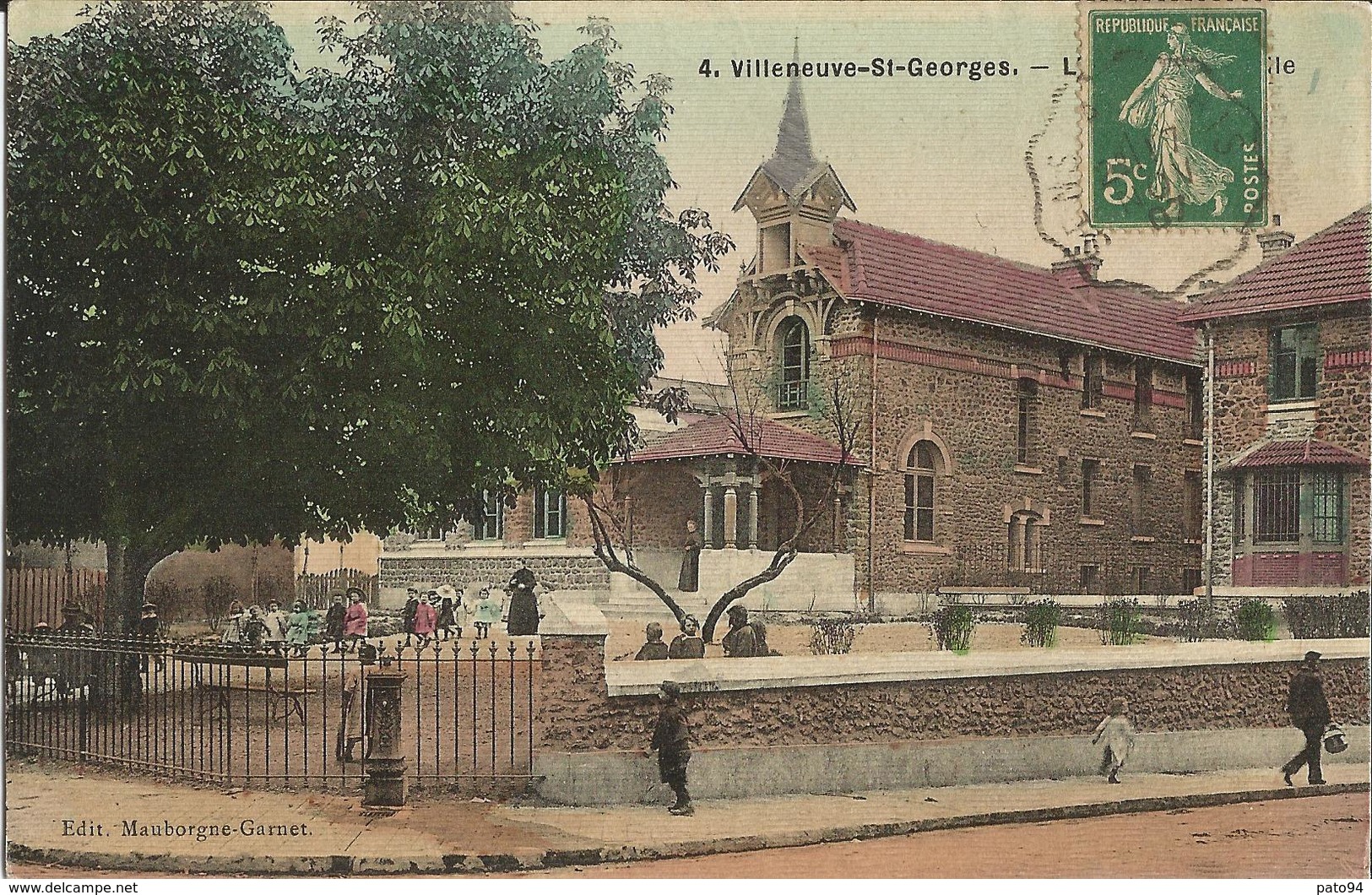 VILLENEUVE-SAINT-GEORGES  -  L ' Ecole  Maternelle  :  Carte  Toilée - Villeneuve Saint Georges