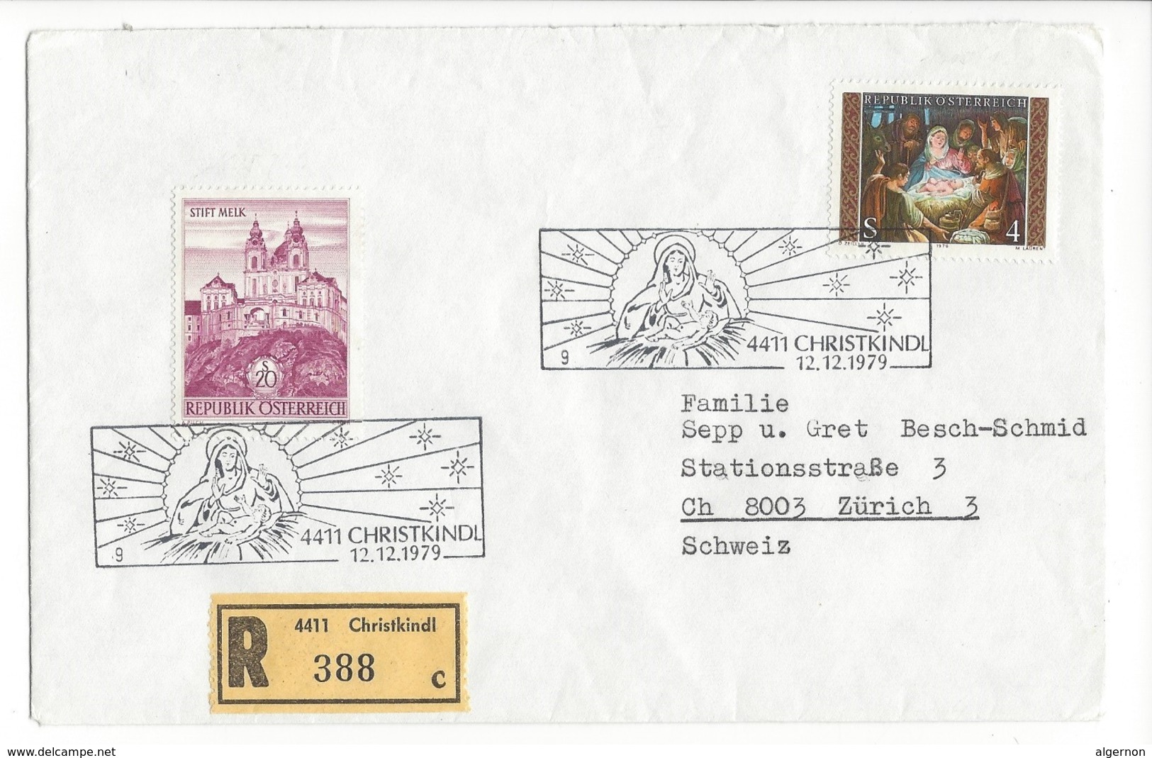 20991 -  Christkindl 12.12.1979 Lettre Recommandée Pour Zürich - Weihnachten