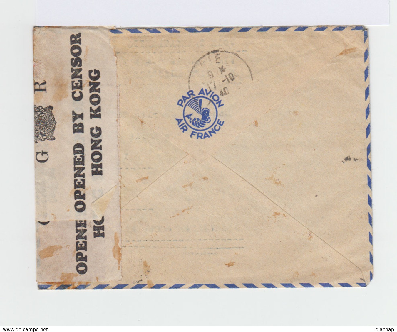 Sur Enveloppe Par Avion Deux Timbres Indochine Poste Aérienne Et Un Monument CAD 1940 Saîgon Central Cochinchine. (939) - Lettres & Documents