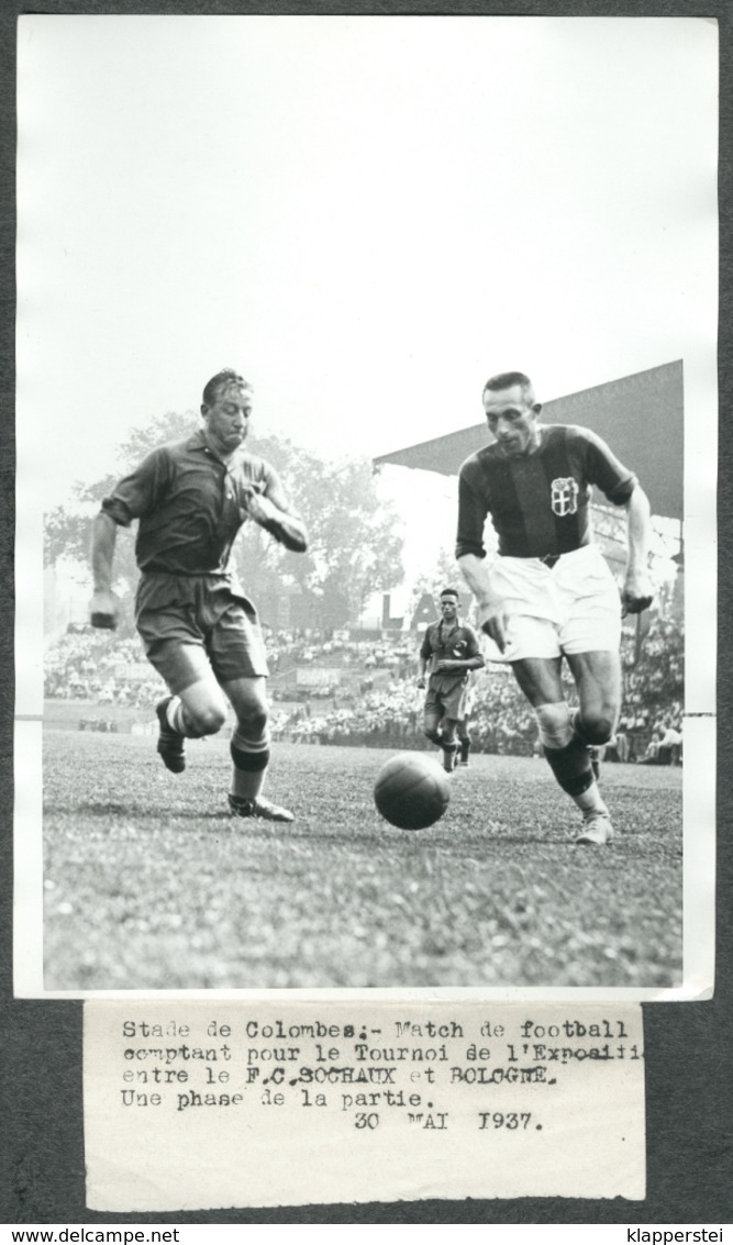 Photo De Presse Originale Football Tournoi FC Sochaux Bologne Mai 1937 - Sport