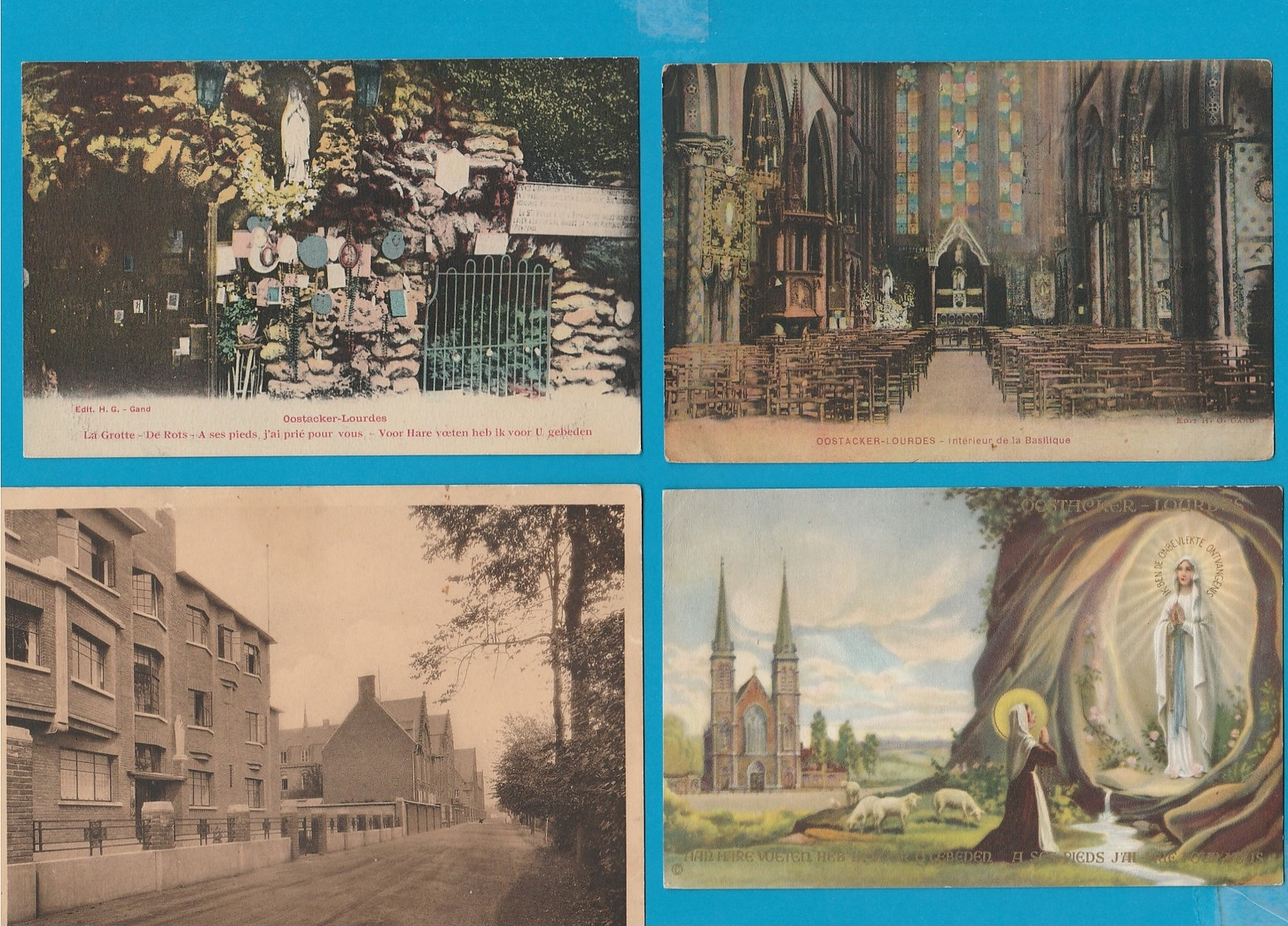 BELGIË Oostakker Lourdes, Lot van 60 Postkaarten, Cartes Postales