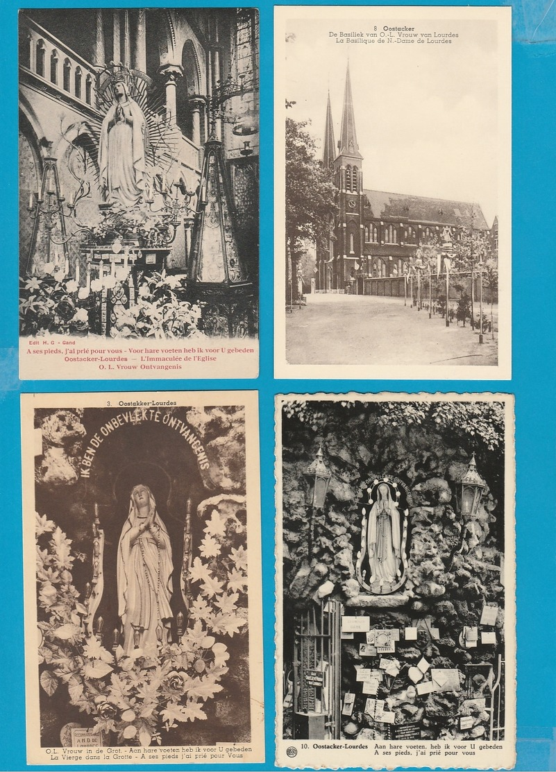 BELGIË Oostakker Lourdes, Lot van 60 Postkaarten, Cartes Postales