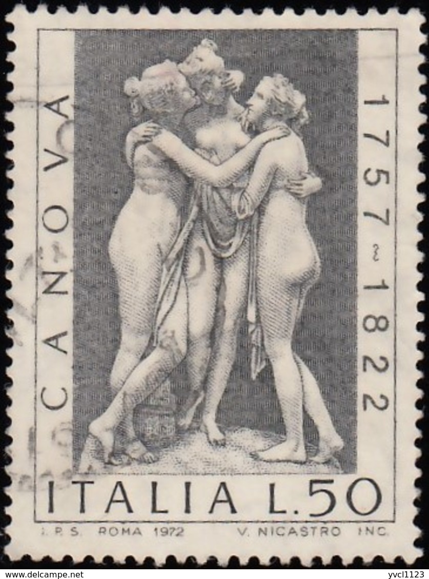 ITALY - Scott #1076 The Three Graces By Antonio Canova / Used Stamp - Sculpture