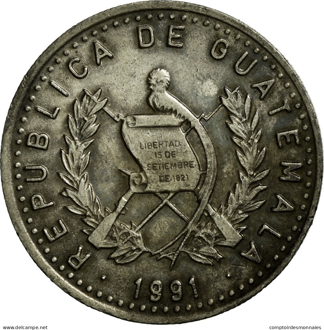 Monnaie, Guatemala, 10 Centavos, 1991, TB+, Copper-nickel, KM:277.5 - Guatemala