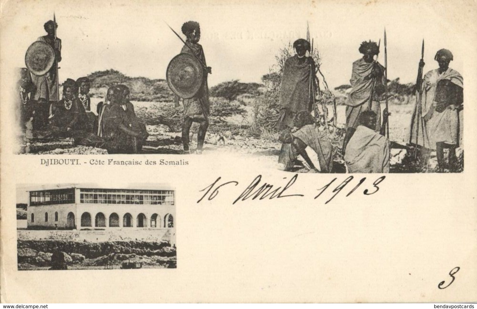 Djibouti, French Coast Of Somalis, Native Warriors (1903) Postcard - Gibuti