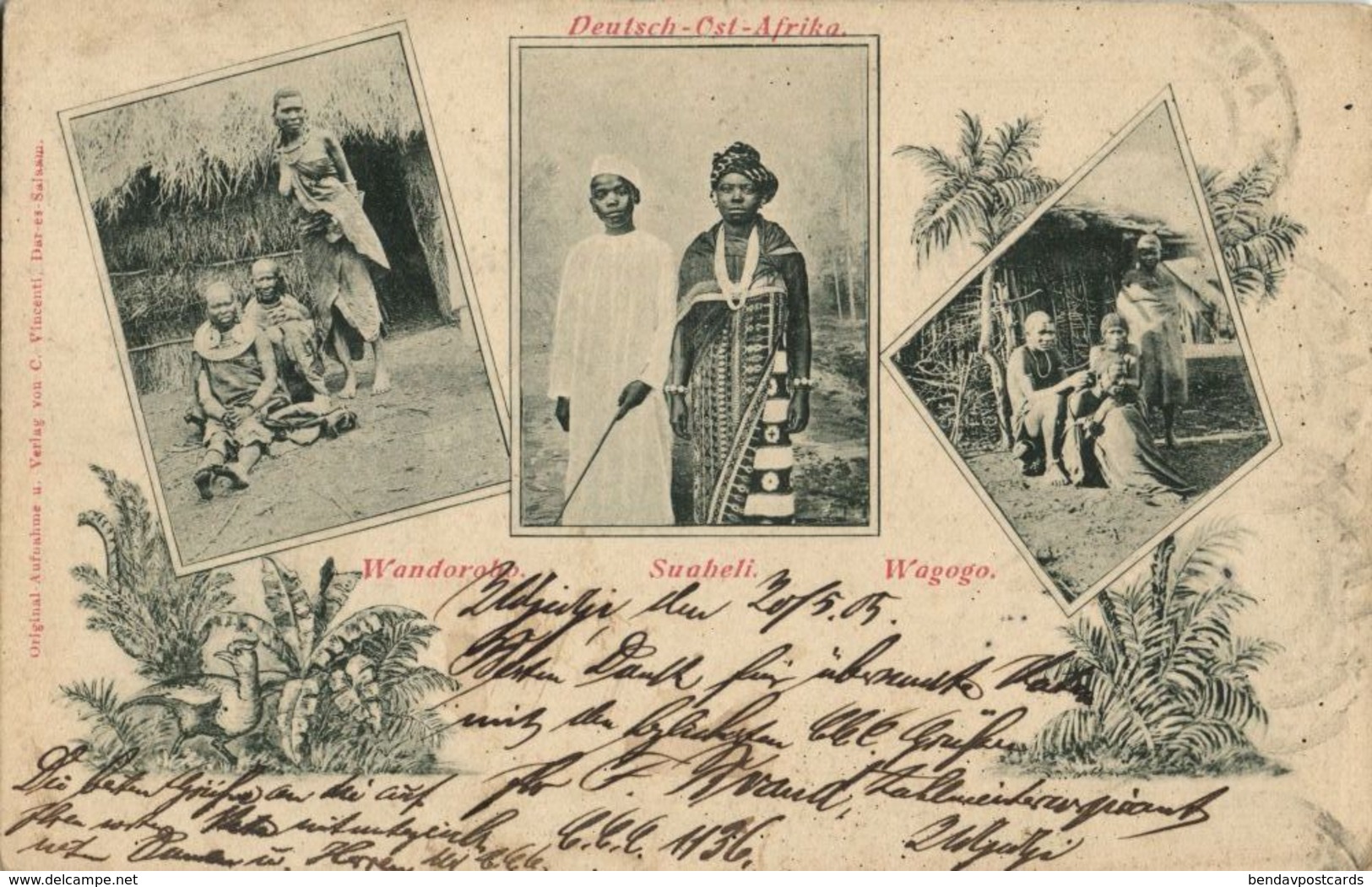 German East Africa, Wandorobo, Suaheli And Wagogo Natives (1905) Postcard - Tansania