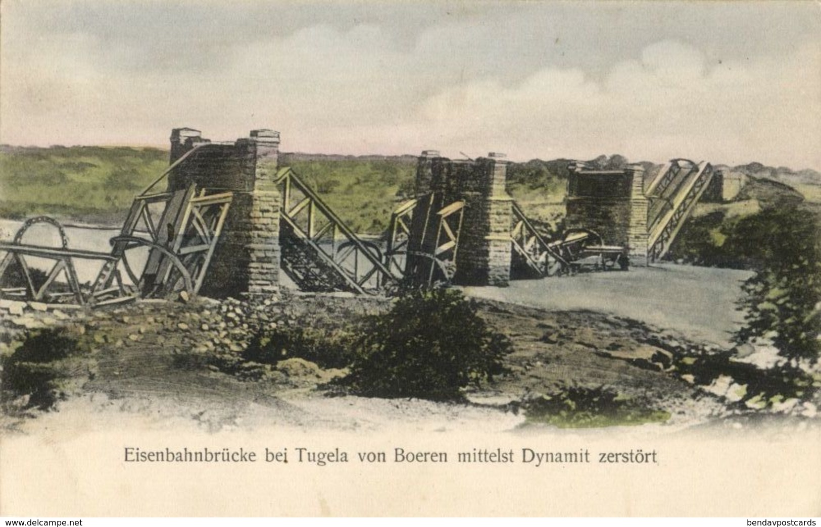 BOER WAR, Railway Bridge At Tugela With Dynamite Destroyed By Boers (1900) - Other Wars