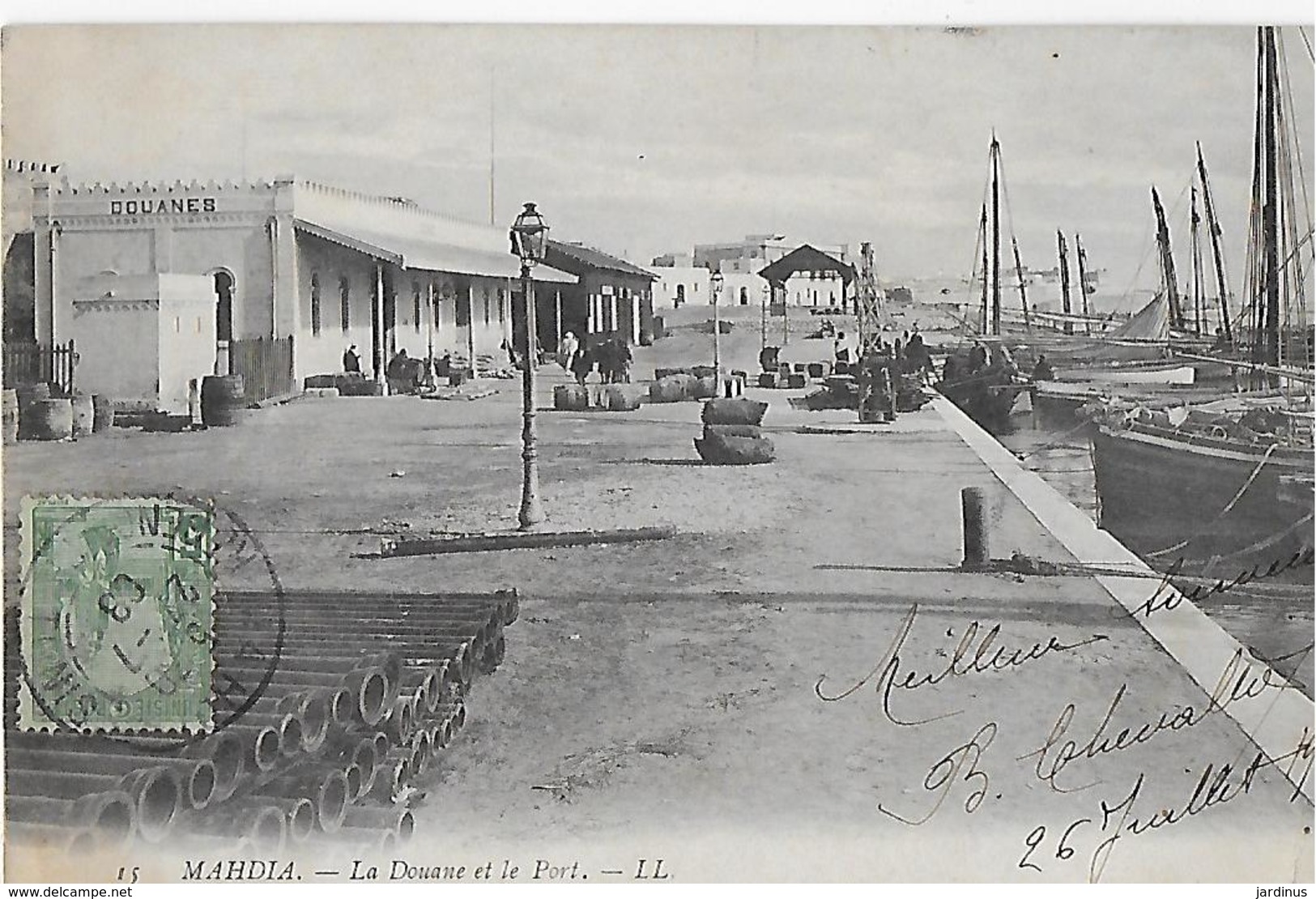 TUNISIE : MAHDIA  - La Douane Et Le Port (1908) - Túnez
