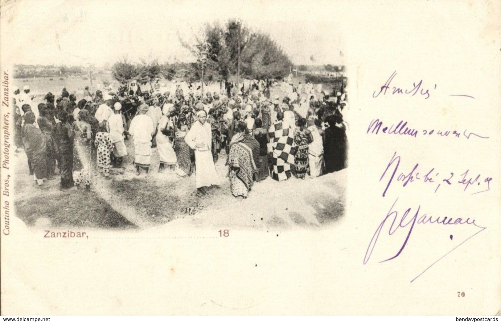 Tanzania, ZANZIBAR, Unknown Gathering (1909) Postcard - Tanzania