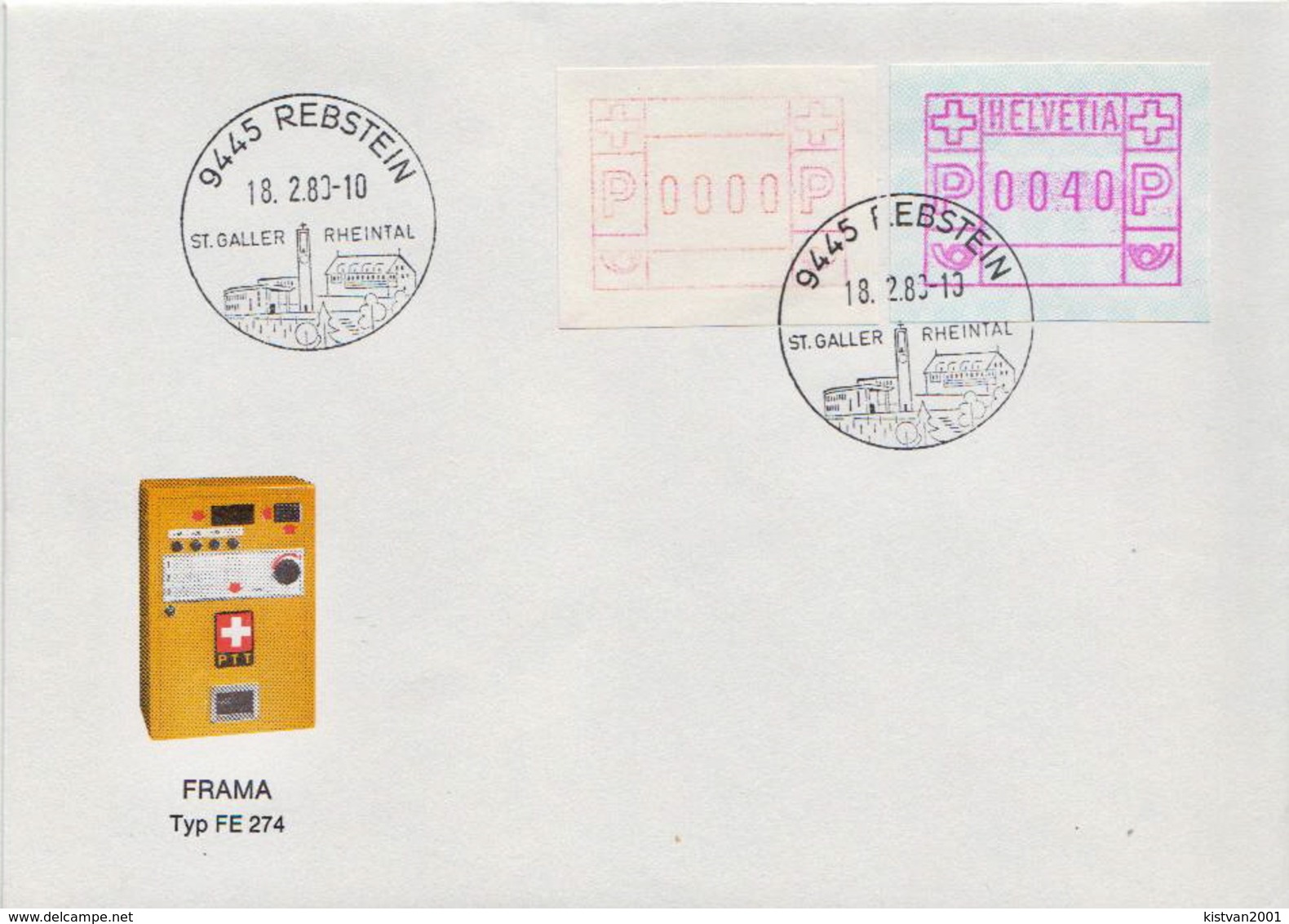 Postal History: Switzerland Cover With Automat Stamps - Automatic Stamps