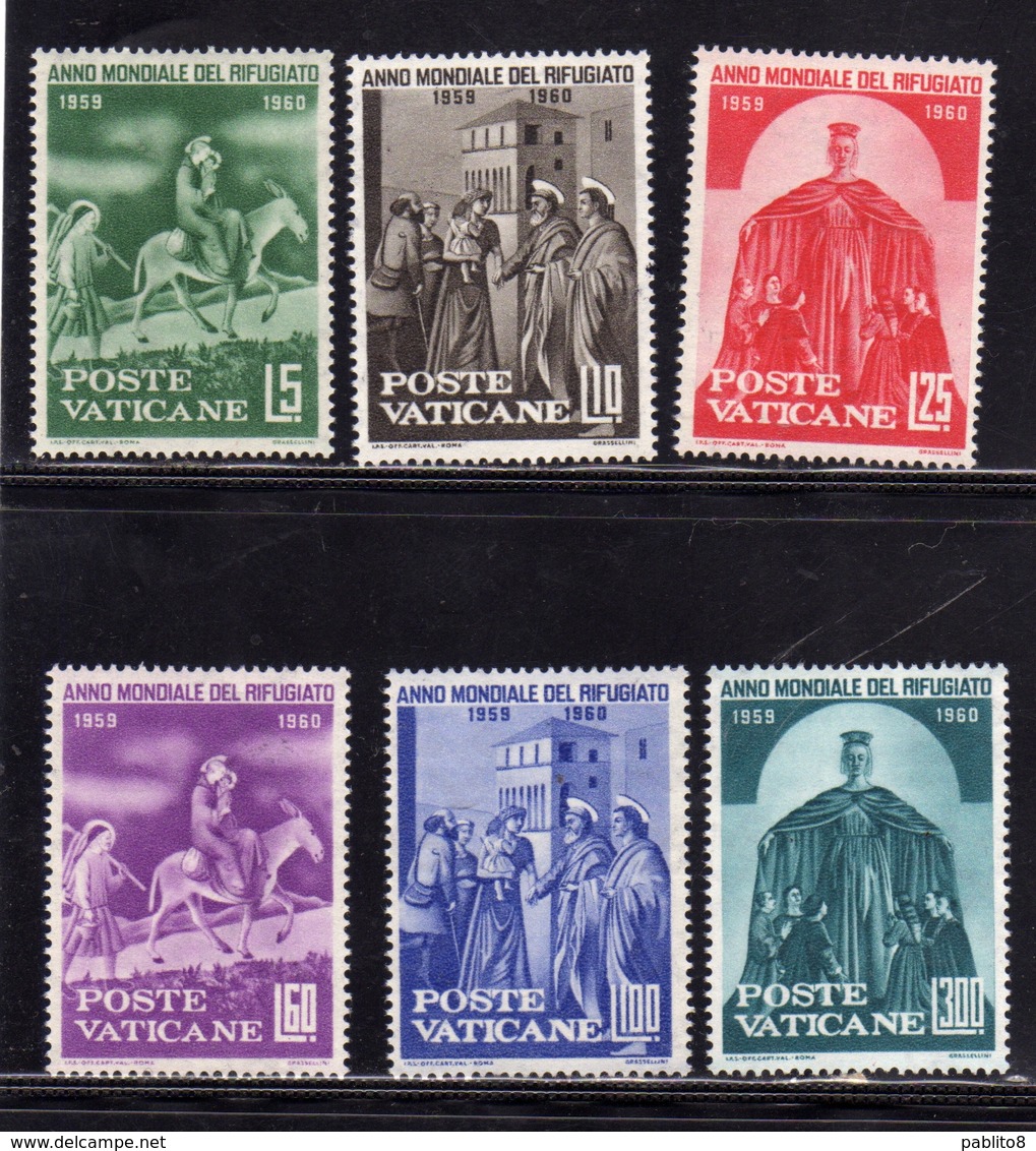 VATICANO VATIKAN VATICAN 1960 ANNO MONDIALE RIFUGIATO REFUGEES WORLD YEAR SERIE COMPLETA COMPLETE SET MNH - Nuovi